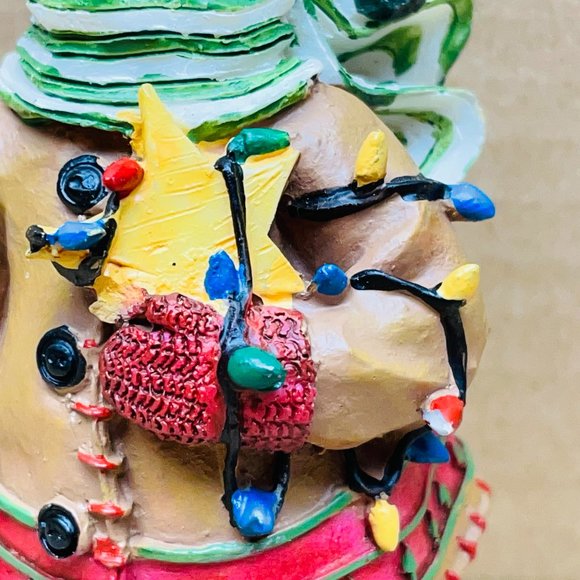 EUC Deb Strain "Snow Friends" Snowman Christmas Ornament, Star & Lights, 4" T - Picture 5 of 12